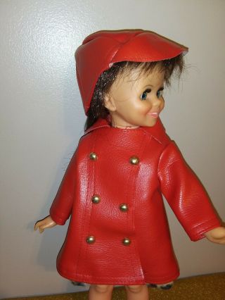 Vintage Doll Red Vinyl Raincoat For Velvet Mia Coat Mommy - Made