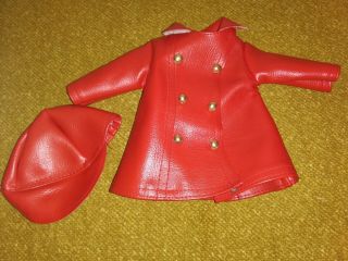 VINTAGE DOLL Red vinyl raincoat for VELVET MIA Coat Mommy - made 4