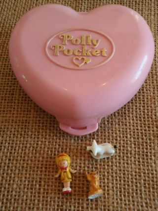 1989 Vintage Polly Pocket Bluebird Country Cottage Compact Complete W2