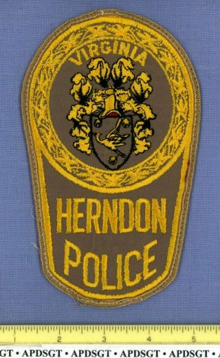 Herndon (old Vintage 1) Virginia Sheriff Police Patch Cheesecloth