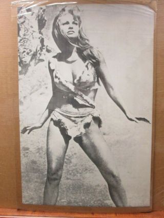 Rachel Welch Hot Girl Black White Vintage Poster 1970 
