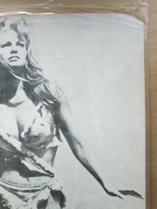 Rachel Welch Hot Girl black white Vintage Poster 1970 ' s 1 mil years BC Inv 4521 2