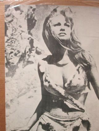 Rachel Welch Hot Girl black white Vintage Poster 1970 ' s 1 mil years BC Inv 4521 3
