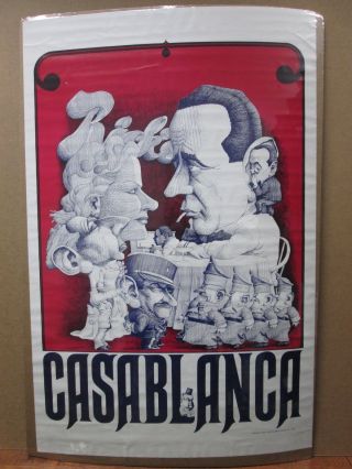Casablanca 1970 Vintage Poster Movie Inv 1809