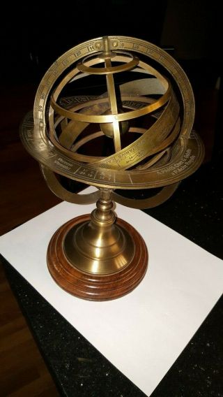 Globe A Paris Chez G.  Gobille Ache Royalle Brass Armillary Sundial