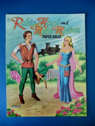 Vintage 1956 Orig Robin Hood Maid Marian Paper Dolls Book Saalfield 2748 Uncut