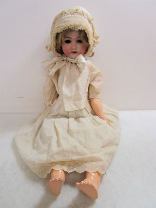 Antique Heinrich Handwerck German Bisque Composition Doll 4 W/ Outfit