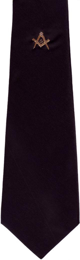Masonic Master Mason Tie With G Hand Embroidered Bullion (mt - 003)