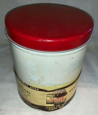ANTIQUE OLD RELIABLE COFFEE TIN LITHO CAN DESERT BURRO RETRO KITCHEN CANISTER 6