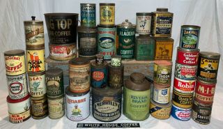 ANTIQUE OLD RELIABLE COFFEE TIN LITHO CAN DESERT BURRO RETRO KITCHEN CANISTER 8