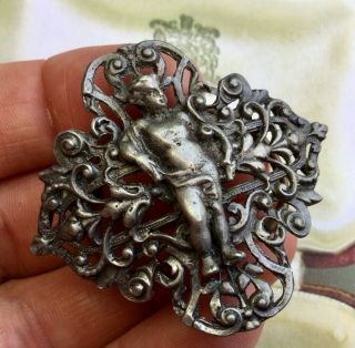 Vintage Old Jewellery Antique Silver Creation Adam In Eden Scarf Ring