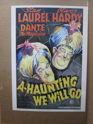 A - Haunting We Will Go Laurel Hardy The Magician Vintage Reprint 1970 
