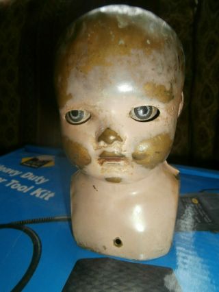 Antique Late 19th Century Vtg Tin Doll Head 3 "