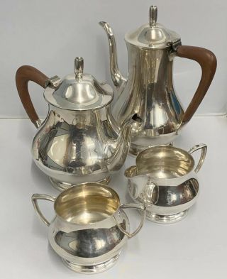 Barker Ellis Silver Plated 4 Piece Tea Set Teapot Coffee Pot Milk Jug Sugar Bowl