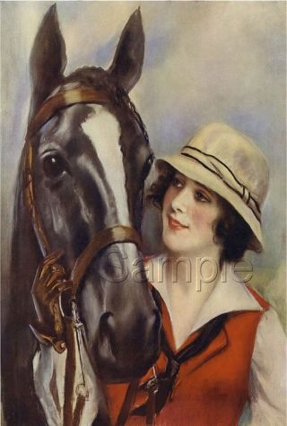 Equestrian Pin - Up Girl Horse Horseback Riding Outfit Vintage Canvas Art Print