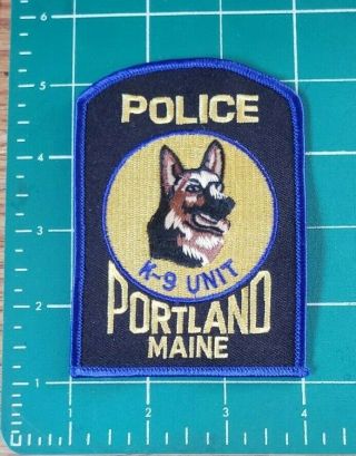 Portland Maine Police Patch K - 9 German Shepherd Canine Police Patch