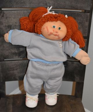 Cabbage Patch Kids Doll Red Pony Tails Outfit Diaper 1980 