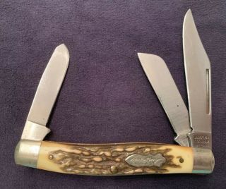 Schrade Uncle Henry King Ranch Pocket Knife 855uh Cattle Stockman Stag Bone
