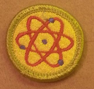 Bsa Atomic Energy Merit Badge Type H (1972 - 02) Plastic Back A00099