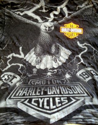 Vtg 1991 Harley Davidson Eagle & Thunder T - Shirt Men 