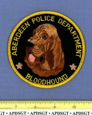 Aberdeen K - 9 Bloodhound Maryland Sheriff Police Patch K9 Dog Canine Hound