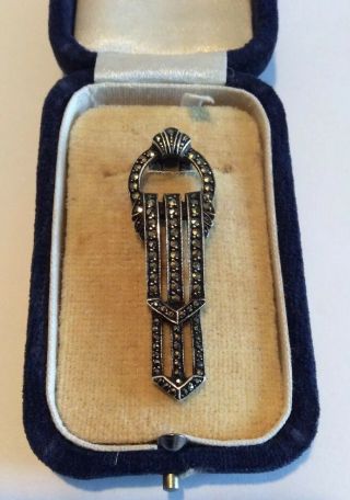 Lovely Quality Sterling Silver 950 Marcasite Antique Art Deco Vintage Clasp Box