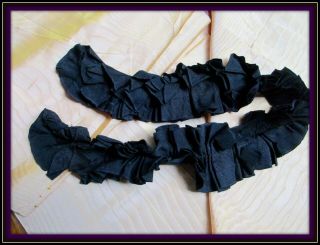 Gorgeous Lush Antique Victorian Hdmd Pure Silk Ruched Pleated Ribbon Trim Flower