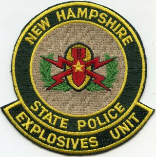 Hampshire Nh State Police Explosives Unit Bomb Squad Police Patch