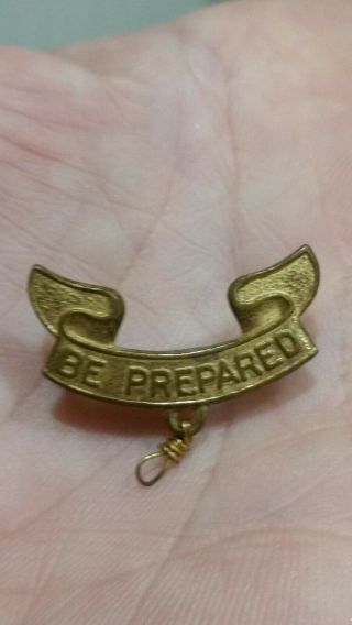 Vintage Boy Scout Bsa " Be Prepared " Banner Pin; Early 1960 