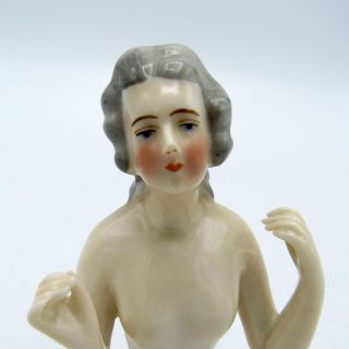 Antique Goebel Nude Porcelain Half Doll Pin Cushion Figurine Arms Away,  NR 3