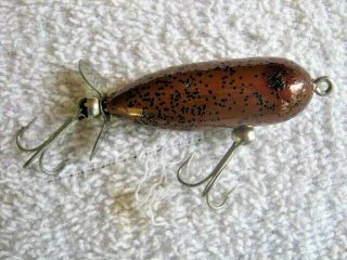 Rare Old Vintage Heddon Tiny Torpedo Topwater Prop Lure G Finish Punkinseed 2