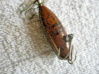 Rare Old Vintage Heddon Tiny Torpedo Topwater Prop Lure G Finish Punkinseed 3
