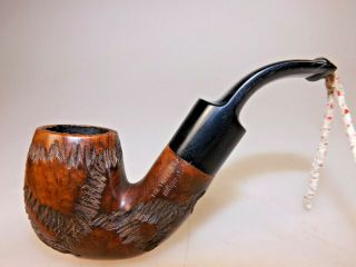 The Tinder Box Antique Shell Imported Briar Israel Pipe Bent Short Etched