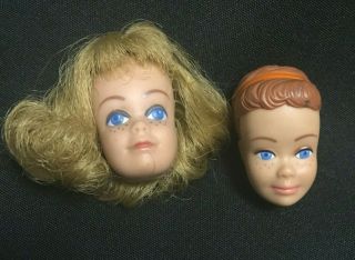 Vintage Mattel Barbie Doll Midge Molded Head & Blonde Head Group 3 Day
