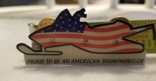 Proud To Be An American Snowmobiler Light Up Pin