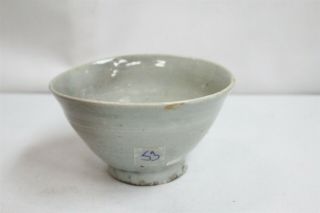 Korean Grey Green Ringed Dirty Bowl Yi Dynasty Pottery Tea Bowl 53