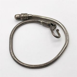 Antique Victorian Solid Silver Snake Style Bracelet Bangle