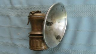 Vintage Shanklin Manufacturing Co.  Brass Auto Lite Miners Carbide Cap Lamp
