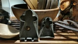 Old Primitive Lady & Girl Antique Cookie Cutters.  Aafa.  Early Ones