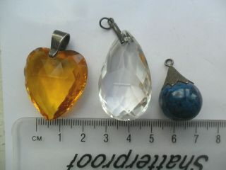 Vintage Antique Jewellery Silver Arts And Crafts Crystal Glass Gemstone Pendant
