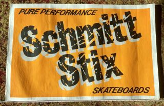 Vintage Early To Mid 80s Schmitt Stix Skateboard Banner