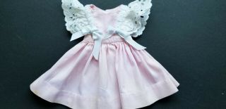 Vintage 1950,  S Pink Summer Garden Party Dress With Eyelet Lace Sleeves 18 " Doll