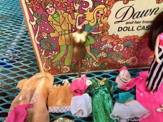 Vintage Dawn And Her Friends Doll Case With Accessories 1971 5
