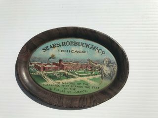 Antique Early 1900 Sears Roebuck And Company Metal Tin Tip Tray