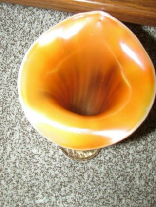 Antique Dugan " Jack - In - The - Pulpit " 8 3/8 In - Opalescent - Marigold Vase