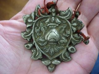 Antique Tibetan ? Buddhist Amulet Made Of Copper And Bronze,  19th Century