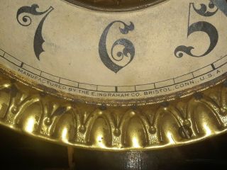 Antique E.  Ingraham Black 8 day gong striking mantle clock 2