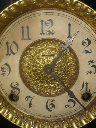Antique E.  Ingraham Black 8 day gong striking mantle clock 3
