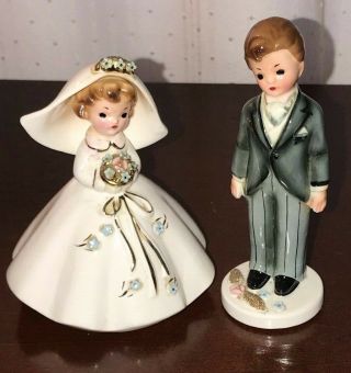 Vintage Josef Originals Bride & Groom Collectible Porcelain Figurines From Japan