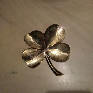 Vintage Solid Brass 4 Leaf Clover